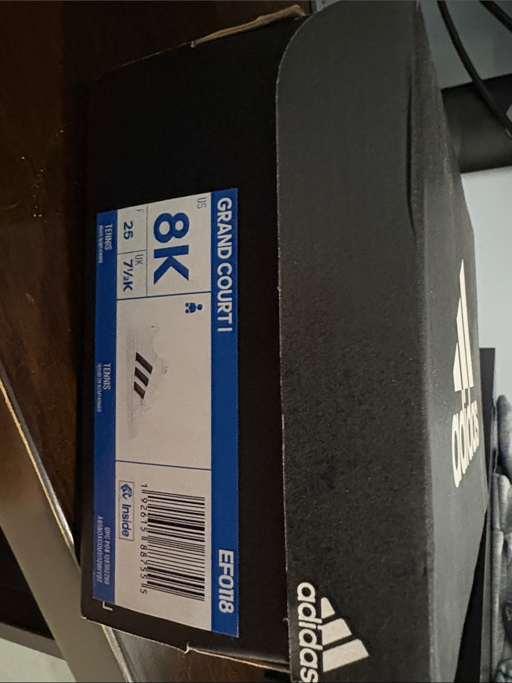 adidas Black Shoe Box with Blue Label